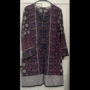 Gulahmed BRAND NEW (with tags) White and purple 3 piece Pakistani suit - Medium